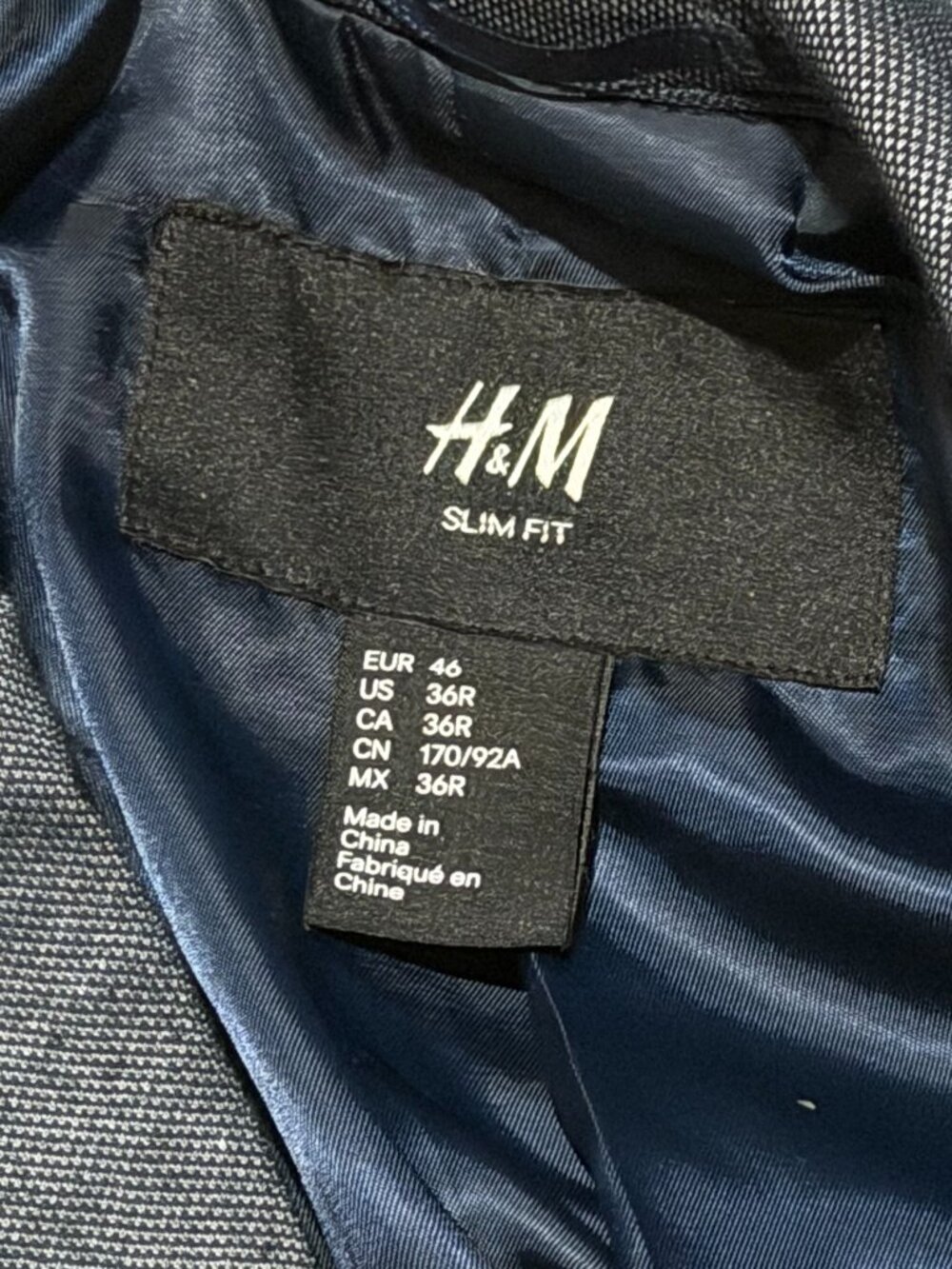 H&M Grey Tailored Sport Coat 36R - Modern Minimalist Blazer - Picture 7 of 9